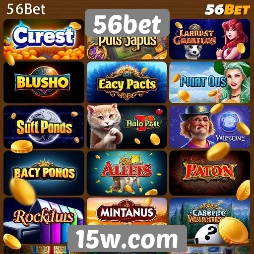 Variedade de jogos disponíveis na plataforma 56bet