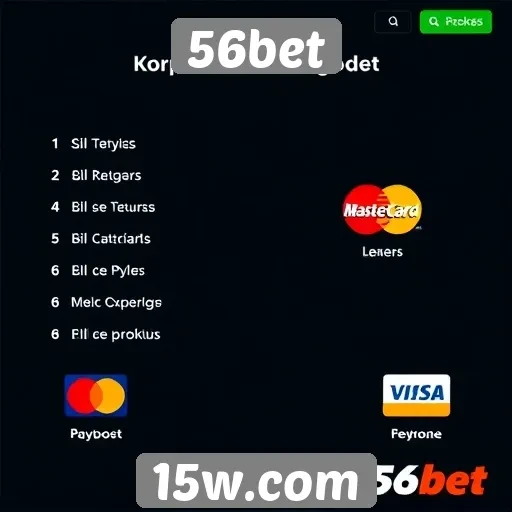 Métodos de pagamento no site 56bet
